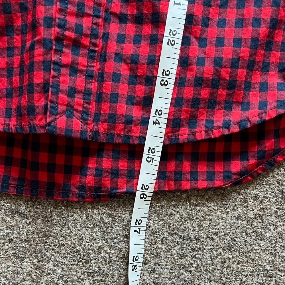 Ralph Lauren Red Gingham Checkered Button Down Long Sleeve Shirt Boys L (14-16)